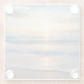 Sonnenaufgang über dem Strand Glasuntersetzer (Rückseite)