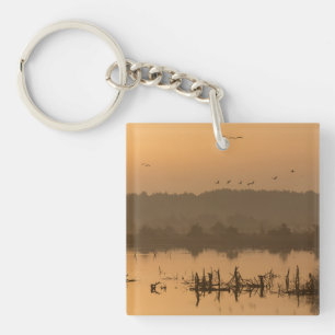 Sonnenaufgang über dem Sumpf Schlüsselanhänger