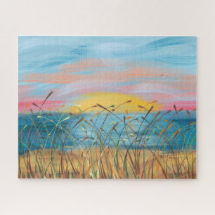 Sonnenaufgang über dem Wasserrätsel Puzzle