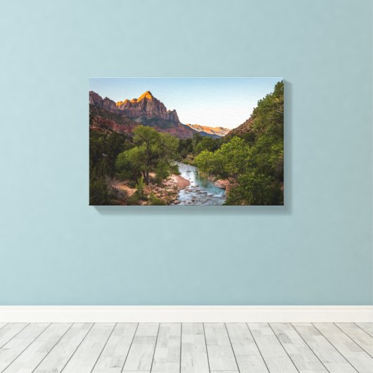 Sonnenaufgang über dem Watchman Leinwanddruck (Insitu (Holzboden))