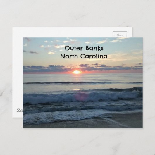 Sonnenaufgang über den äußeren Ufern von North Car Postkarte (Vorne/Hinten)