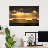 Sonnenaufgang über den Bergen, Zypern (2915) Poster (Heimbüro)