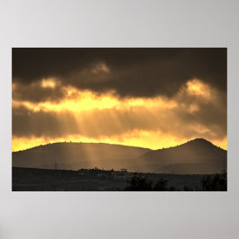 Sonnenaufgang über den Bergen, Zypern (2915) Poster