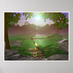 Sonnenaufgang über den Bergstraßen #3 Poster