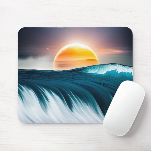 Sonnenaufgang über den Ozeanwellen Mousepad (Mit Mouse)