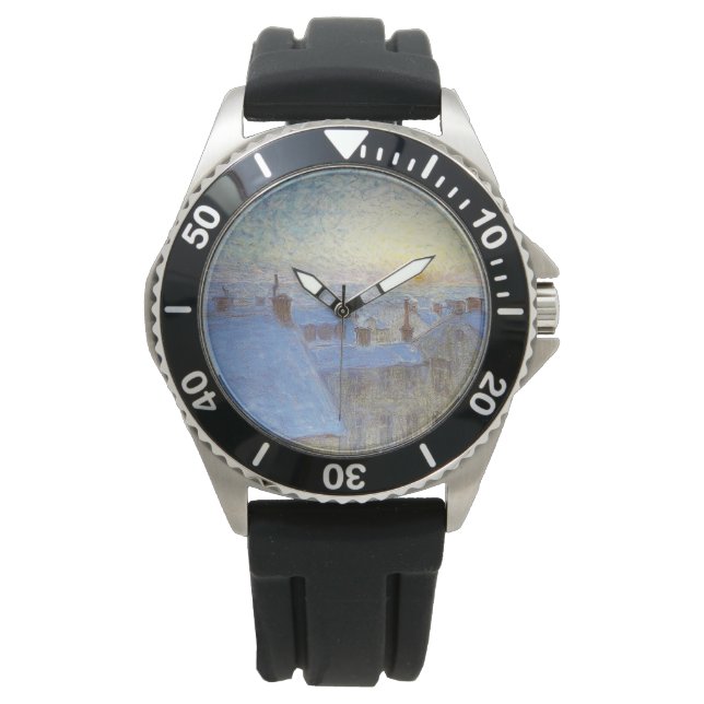 Sonnenaufgang über den Rooftops (von Eugène Jansso Armbanduhr (Vorderseite)