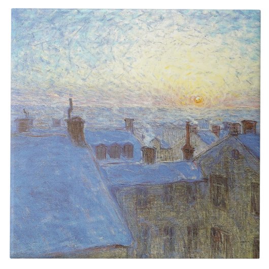 Sonnenaufgang über den Rooftops (von Eugène Jansso Fliese (Vorderseite)