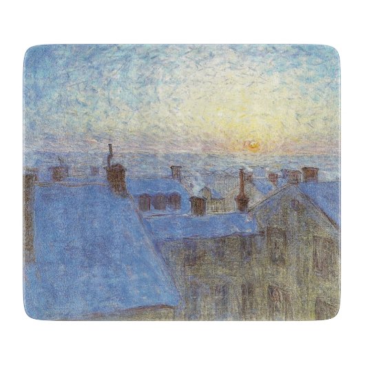 Sonnenaufgang über den Rooftops (von Eugène Jansso Schneidebrett (Vorderseite)