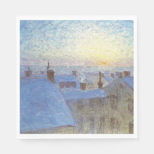 Sonnenaufgang über den Rooftops (von Eugène Jansso Serviette (Vorderseite)