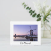 Sonnenaufgang über den Windmühlen der Kinderdijk P Postkarte (Stehend Vorderseite)