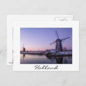 Sonnenaufgang über den Windmühlen der Kinderdijk P Postkarte (Vorne/Hinten)