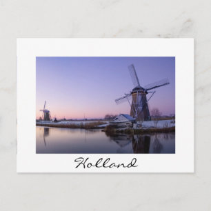 Sonnenaufgang über den Windmühlen der Kinderdijk P Postkarte
