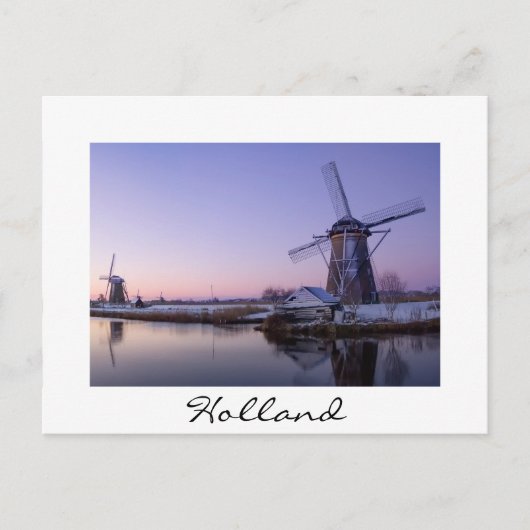 Sonnenaufgang über den Windmühlen der Kinderdijk P Postkarte (Vorderseite)