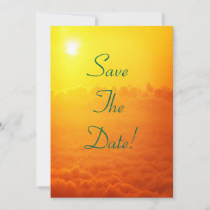 Sonnenaufgang über den Wolken Save the Date Hochze Einladung