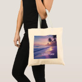 Sonnenaufgang über der Küste - plastikfreie Tasche (Vorderseite (Produkt))
