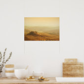 Sonnenaufgang über der Landschaft der Toskana Post Poster (Küche)