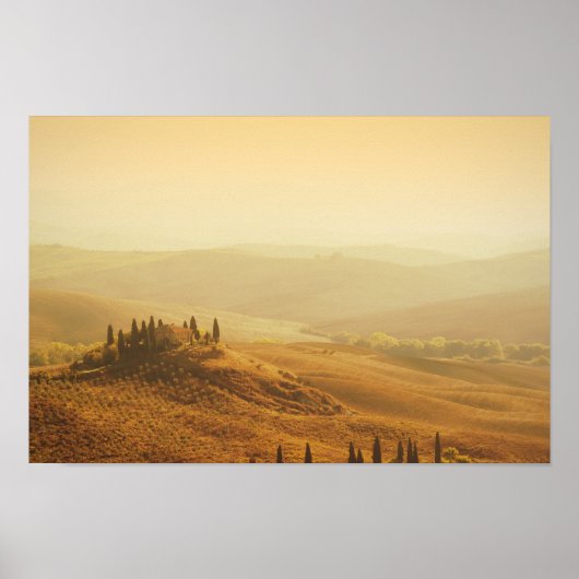 Sonnenaufgang über der Landschaft der Toskana Post Poster (Vorne)