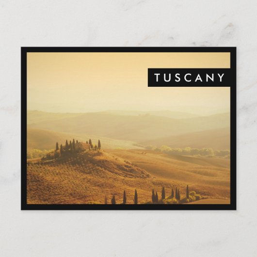 Sonnenaufgang über der Landschaft der Toskana Post Postkarte (Vorderseite)