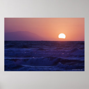 Sonnenaufgang über der Màlaga-Bucht Poster