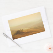 Sonnenaufgang über der rechteckigen Aufkleber der  (Umschlag)