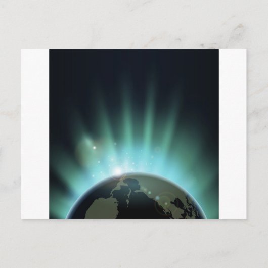 Sonnenaufgang über der Welt Postkarte (Vorderseite)
