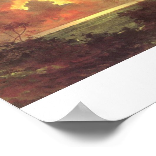 Sonnenaufgang über Diamond Kopf, Öl auf Leinwand M Poster (Ecke)