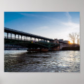 Sonnenaufgang über die Brücke Bir-Hakeim im Winter Poster (Vorne)