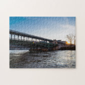 Sonnenaufgang über die Brücke Bir-Hakeim im Winter Puzzle (Horizontal)