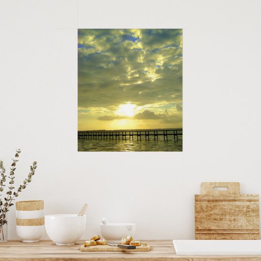 Sonnenaufgang über Dock Poster (Küche)