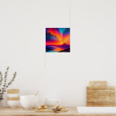 Sonnenaufgang über einem Berg Poster (Küche)