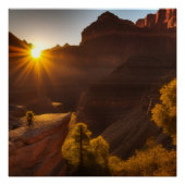 Sonnenaufgang über einem Canyon-Glossenposter Poster (Vorderseite)
