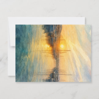 Sonnenaufgang über einem Mittelmeer Marina Postcar Postkarte