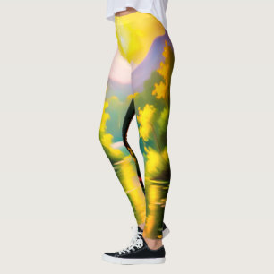 Sonnenaufgang über einem schneebedeckten Bergsee Leggings