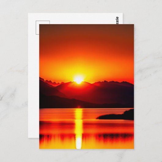 Sonnenaufgang über einem See Postkarte (Vorne/Hinten)
