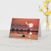 Sonnenaufgang über Hafen Plymouths MA Karte (Gelbe Blume)