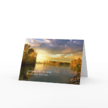Sonnenaufgang über Herbstsee Sympathiekarte