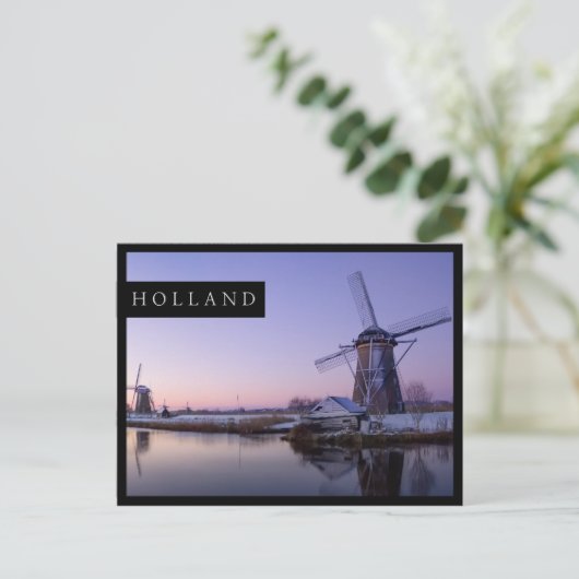 Sonnenaufgang über holländische Windmühlen, Postka Postkarte (Stehend Vorderseite)