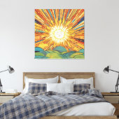 Sonnenaufgang über Hügeln Leinwanddruck (Insitu (Schlafzimmer))