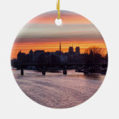 Sonnenaufgang über Ile de la Cite und Notre Dame - Keramik Ornament (Hinten)
