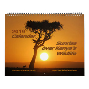 Sonnenaufgang über Kenias Tierkalender (Zweiseite) Kalender