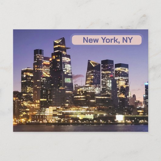 Sonnenaufgang über Manhattan vom Hudson River Postkarte (Vorderseite)