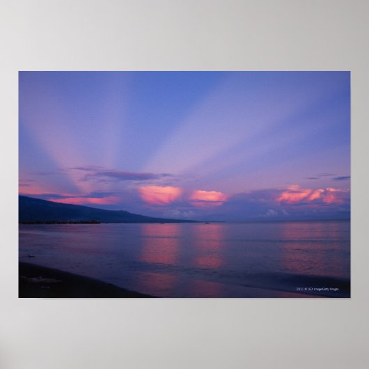 Sonnenaufgang über Meer Poster (Vorne)