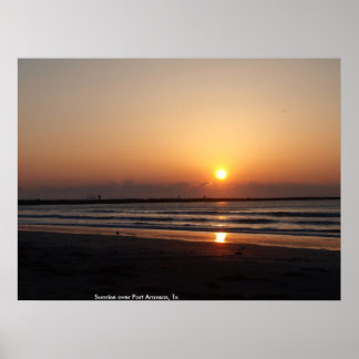 Sonnenaufgang über Port Aransas, Tx. Poster