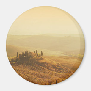 Sonnenaufgang über rundem Magneten Toskana Magnet