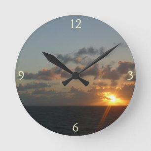 Sonnenaufgang über San Juan I Puerto Rico Runde Wanduhr