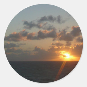 Sonnenaufgang über San Juan I Puerto Rico Runder Aufkleber