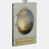 Sonnenaufgang über San Juan II Puerto Rico Banner-Ornament Silber (Rechts)