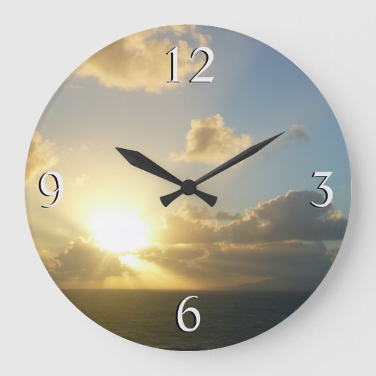 Sonnenaufgang über San Juan II Puerto Rico Große Wanduhr (Vorderseite)