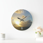 Sonnenaufgang über San Juan II Puerto Rico Große Wanduhr (Zuhause)