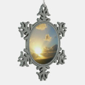 Sonnenaufgang über San Juan II Puerto Rico Schneeflocken Zinn-Ornament (Links)